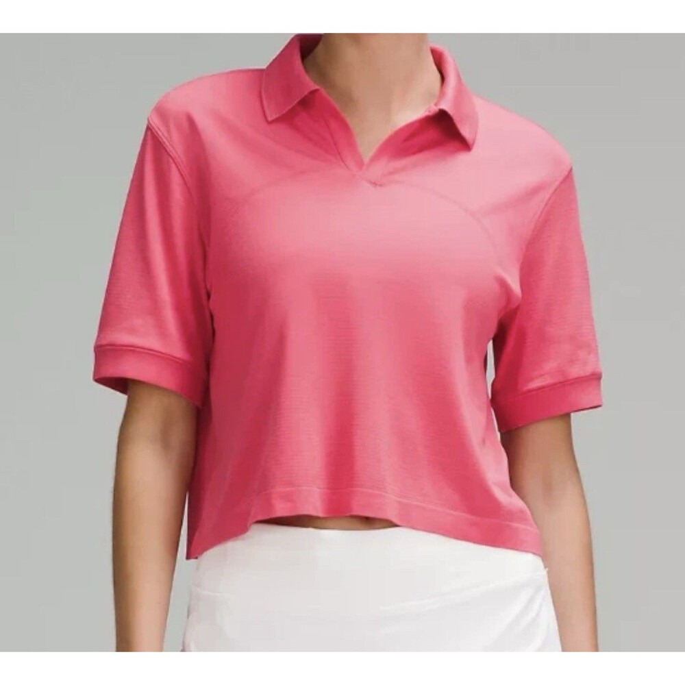 Lululemon Swiftly Tech Relaxed-Fit Polo Size 6 Lip Gloss Pink EUC